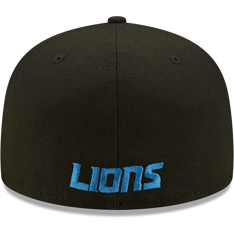 Casquette ajustée 59FIFTY Detroit Lions Omaha New Era pour homme, noire