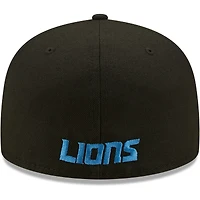 Casquette ajustée 59FIFTY Detroit Lions Omaha New Era pour homme, noire
