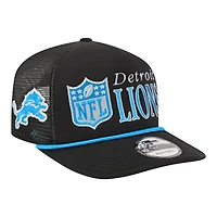 Casquette ajustable New Era Detroit Lions Throwback Foam 19TWENTY noire pour homme