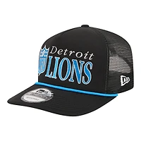 Casquette ajustable New Era Detroit Lions Throwback Foam 19TWENTY noire pour homme