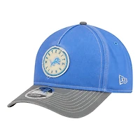 Men's New Era  Blue/Gray Detroit Lions 9FORTY Felt A-Frame Adjustable Hat