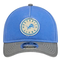 Casquette ajustable New Era Detroit Lions 9FORTY en feutre bleu/gris à monture A pour homme