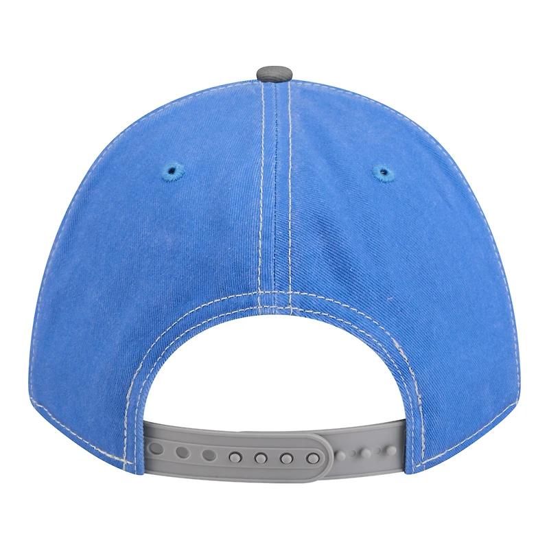 Casquette ajustable New Era Detroit Lions 9FORTY en feutre bleu/gris à monture A pour homme