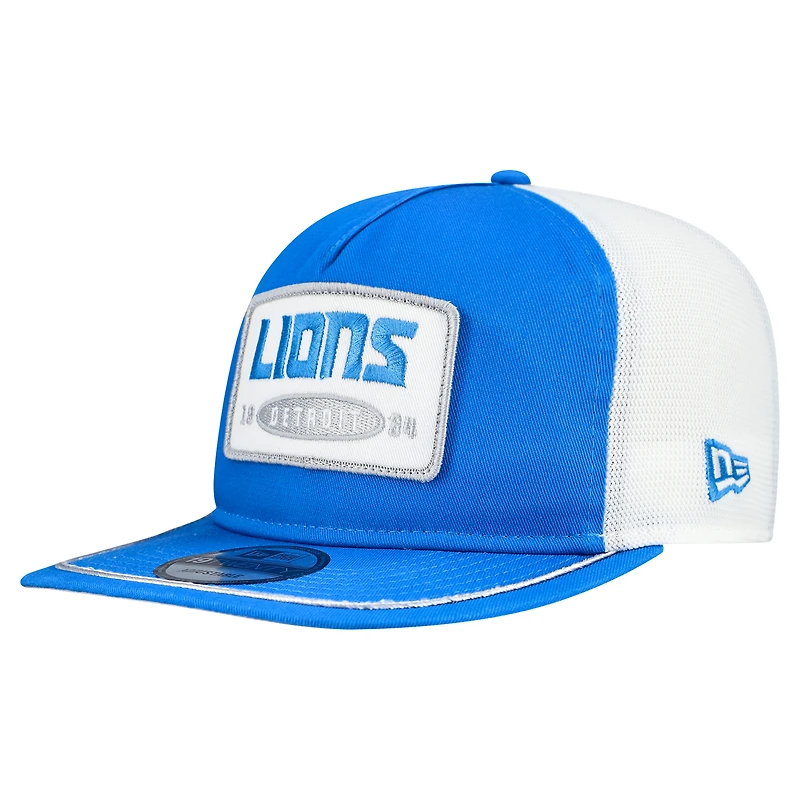 Men's New Era Blue/White Detroit Lions Patch 19TWENTY Adjustable Hat