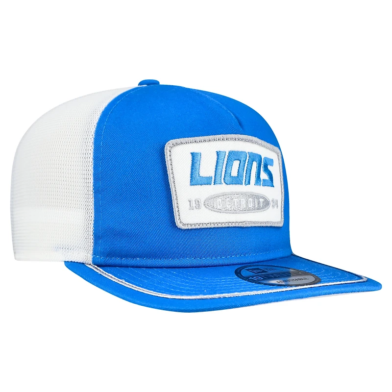 Men's New Era Blue/White Detroit Lions Patch 19TWENTY Adjustable Hat