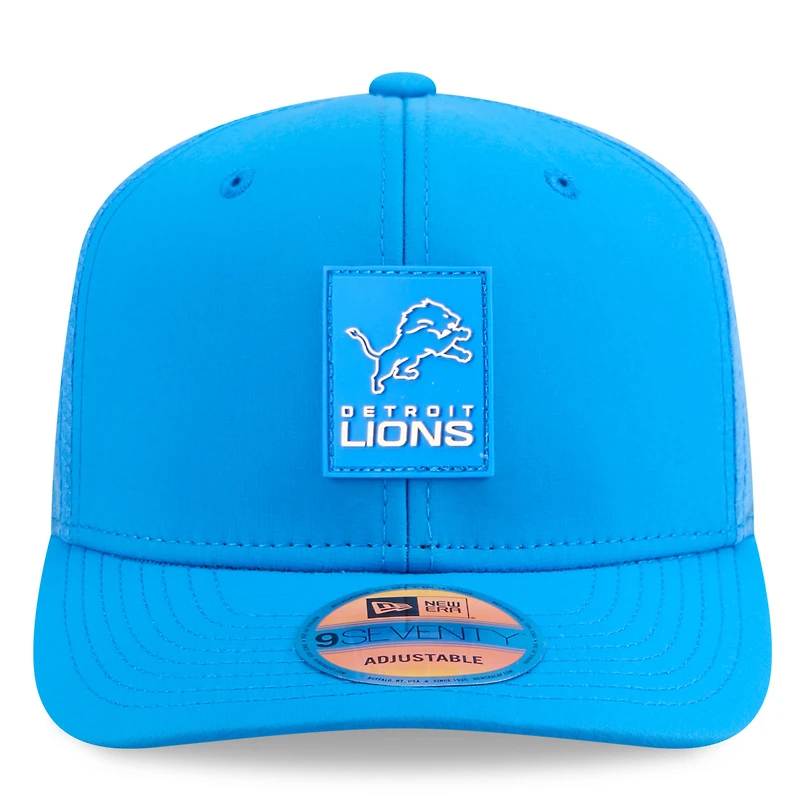Casquette camionneur ajustable 9SEVENTY Sideline bleue New Era pour homme, Detroit Lions 2025