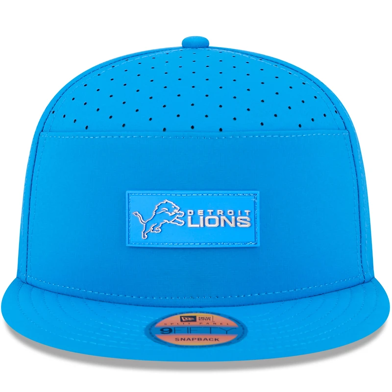 Casquette snapback 9FIFTY bleue à panneau fendu pour homme des Detroit Lions 2025 de New Era