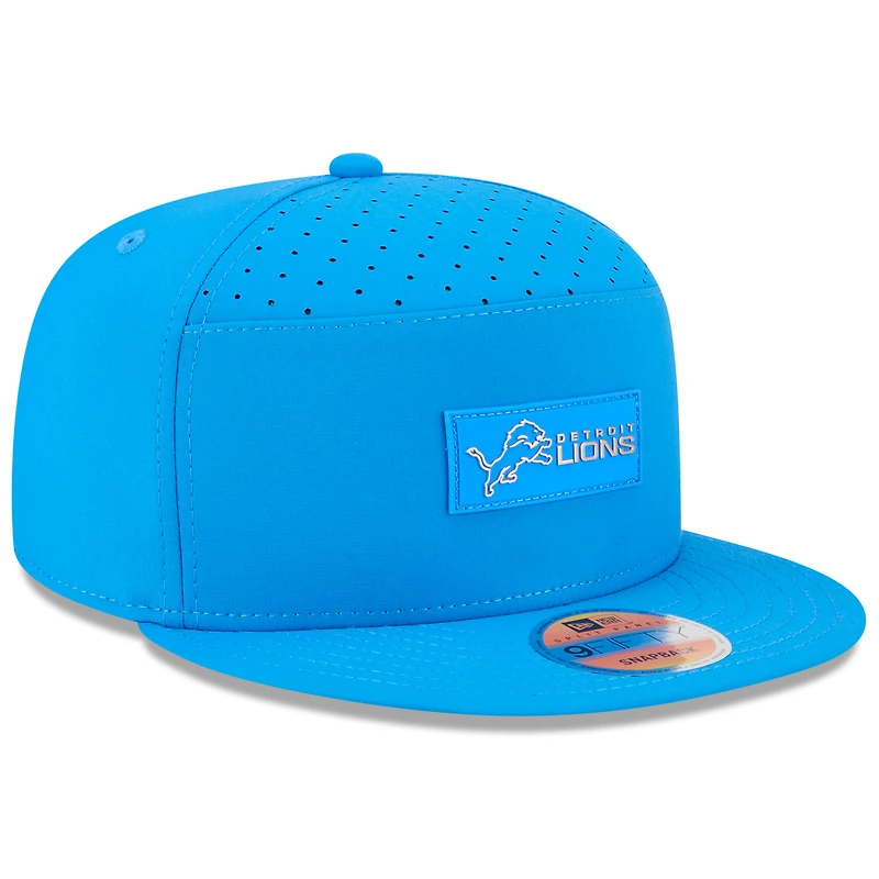 Casquette snapback 9FIFTY bleue à panneau fendu pour homme des Detroit Lions 2025 de New Era