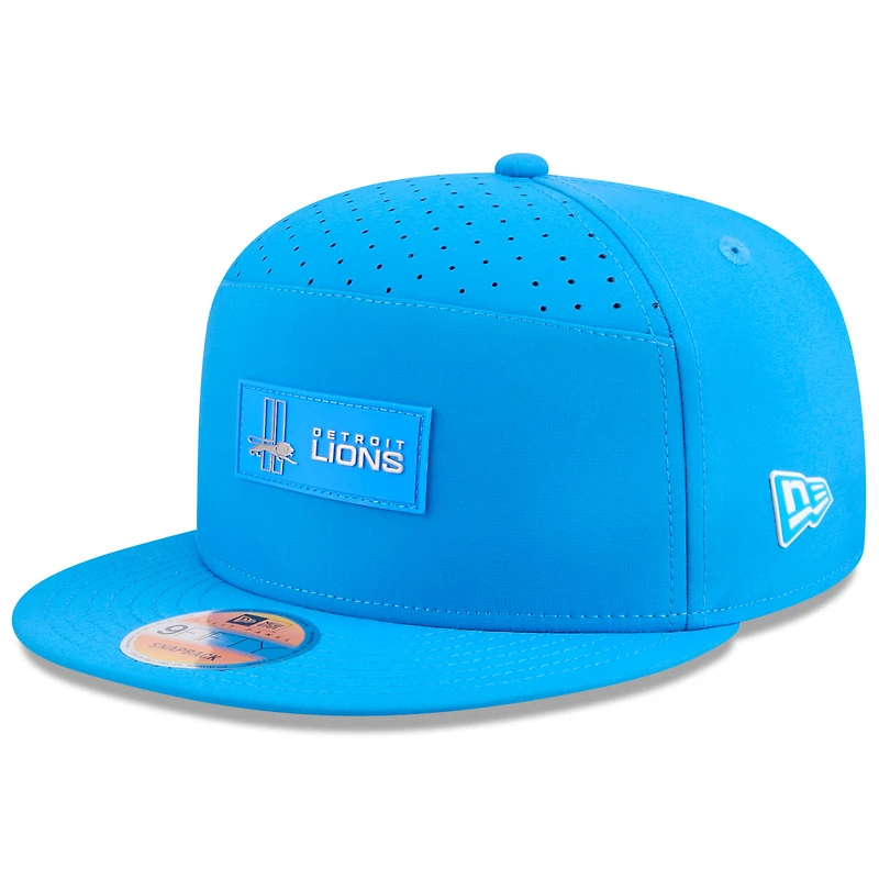 Casquette snapback 9FIFTY bleu Detroit Lions 2025 Sideline Throwback pour homme New Era