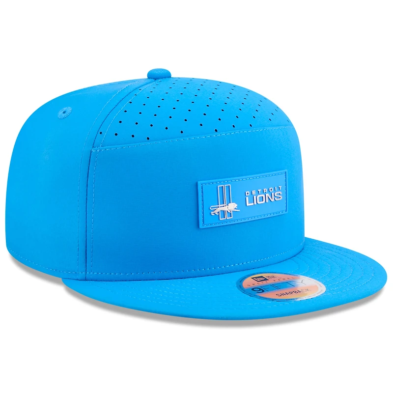 Men's New Era Blue Detroit Lions 2025 Sideline Throwback Split Panel 9FIFTY Snapback Hat