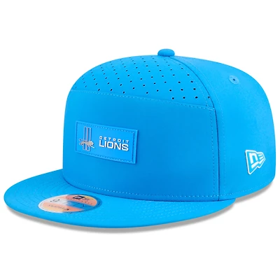 Men's New Era Blue Detroit Lions 2025 Sideline Throwback Split Panel 9FIFTY Snapback Hat