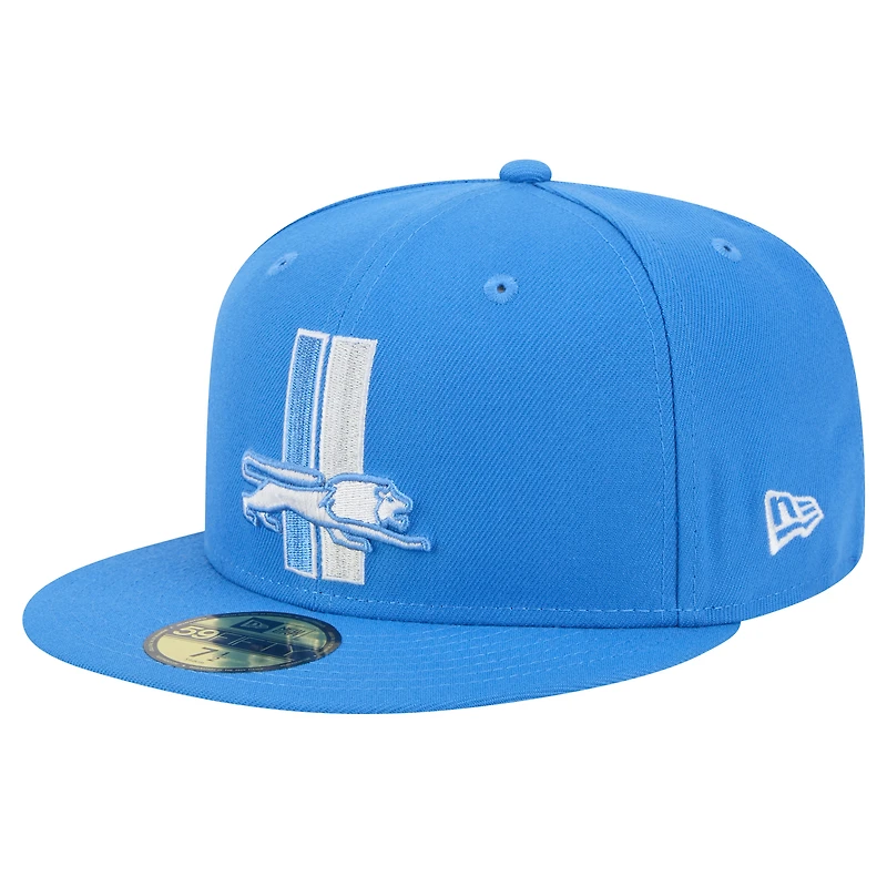Men's New Era Blue Detroit Lions Alternate Main 59FIFTY Fitted Hat