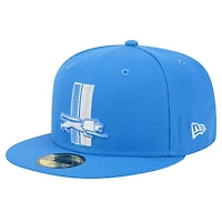 Men's New Era Blue Detroit Lions Alternate Main 59FIFTY Fitted Hat