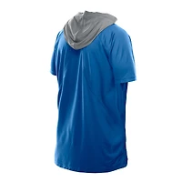 Men's New Era  Blue Detroit Lions Combine Authentic Hooded Raglan Short-Sleeve T-Shirt