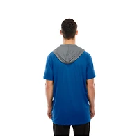 Men's New Era  Blue Detroit Lions Combine Authentic Hooded Raglan Short-Sleeve T-Shirt