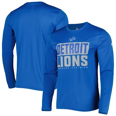 T-shirt à manches longues bleu Detroit Lions Combine Authentic Offsides New Era pour homme