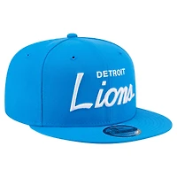 Men's New Era  Blue Detroit Lions Core Team Script 9FIFTY Snapback Hat