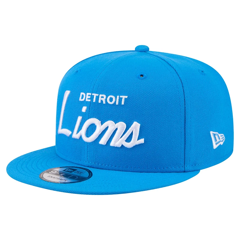 Casquette snapback New Era bleue Detroit Lions Core Team Script 9FIFTY pour homme