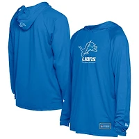 Sweat à capuche fonctionnel Fandom bleu Detroit Lions de New Era pour homme
