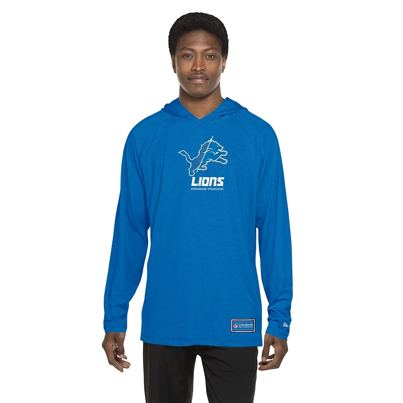 Sweat à capuche fonctionnel Fandom bleu Detroit Lions de New Era pour homme