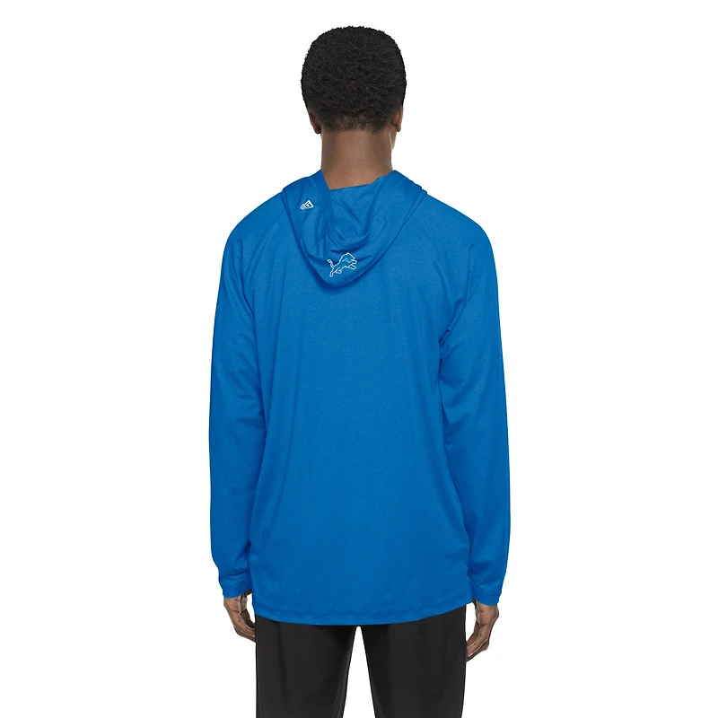 Sweat à capuche fonctionnel Fandom bleu Detroit Lions de New Era pour homme