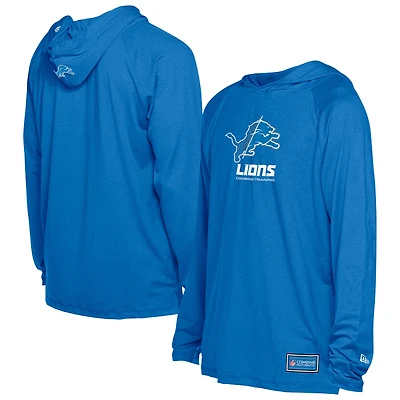 Sweat à capuche fonctionnel Fandom bleu Detroit Lions de New Era pour homme
