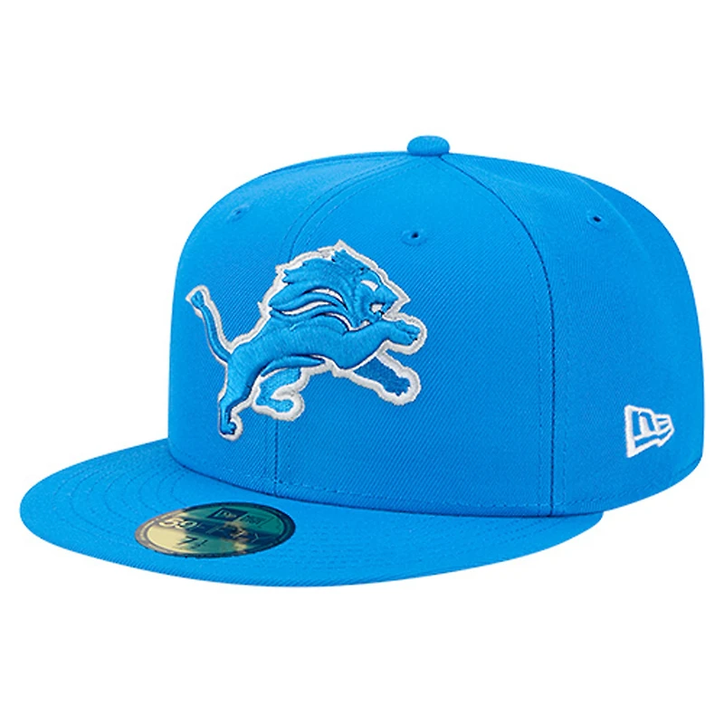 Men's New Era  Blue Detroit Lions Group Chat 59FIFTY Fitted Hat