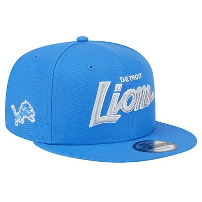 Men's New Era Blue Detroit Lions Main Script 9FIFTY Snapback Hat