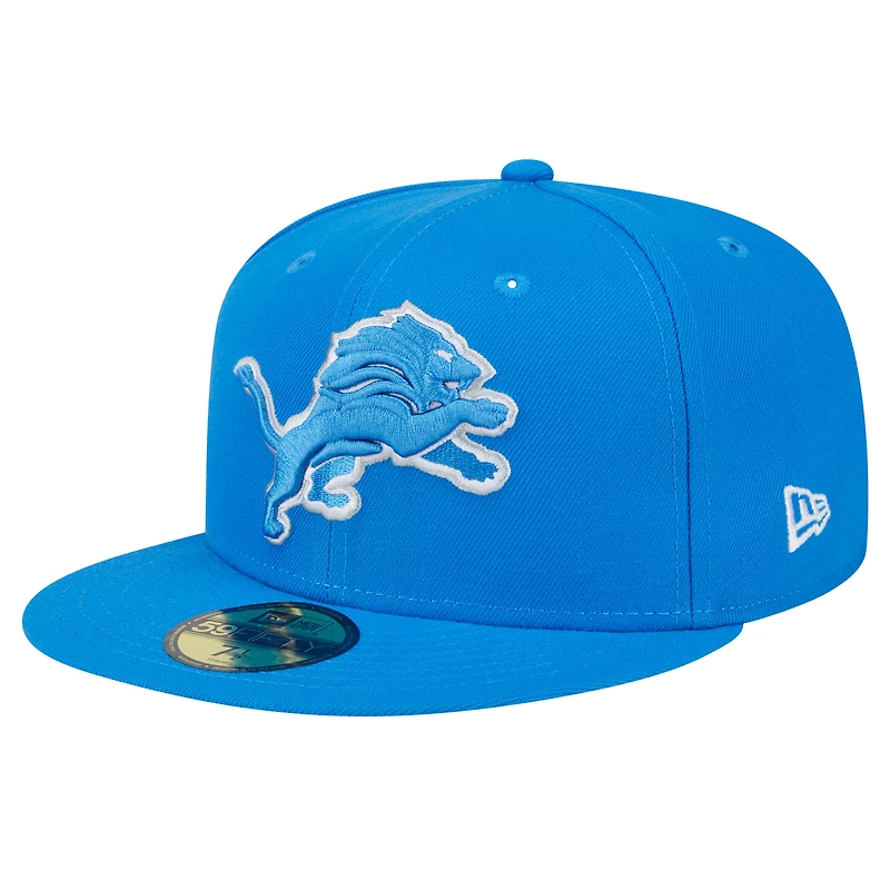 Casquette ajustée 59FIFTY pour homme avec patch latéral bleu Detroit Lions de New Era