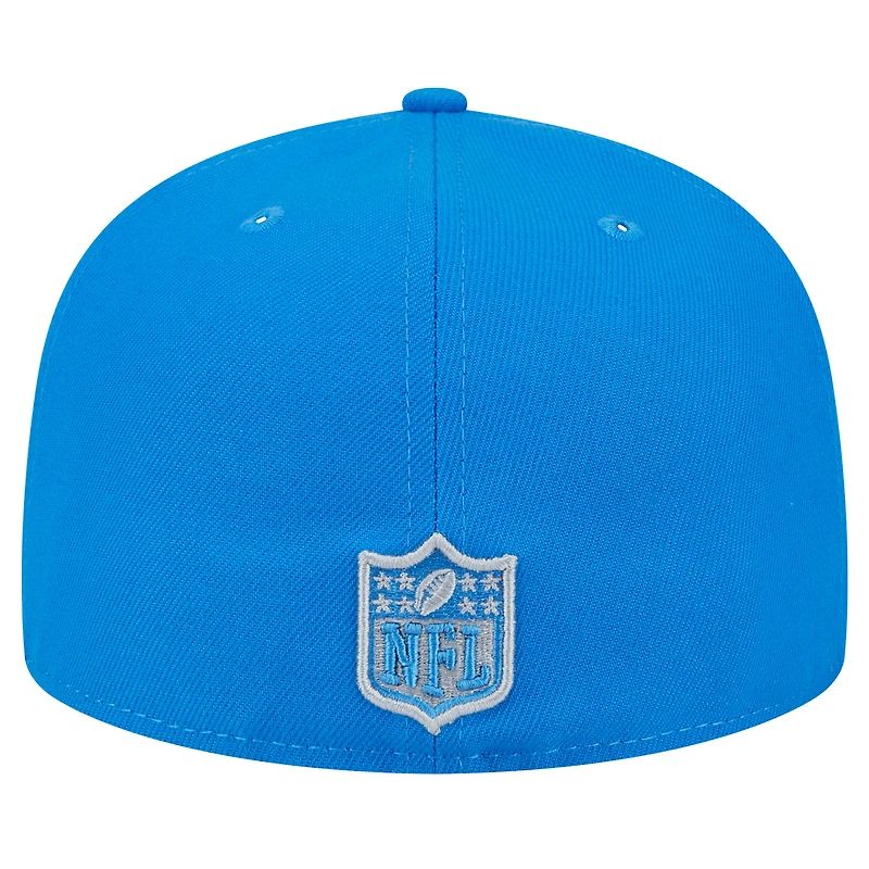 Men's New Era Blue Detroit Lions Main Side Patch 59FIFTY Fitted Hat