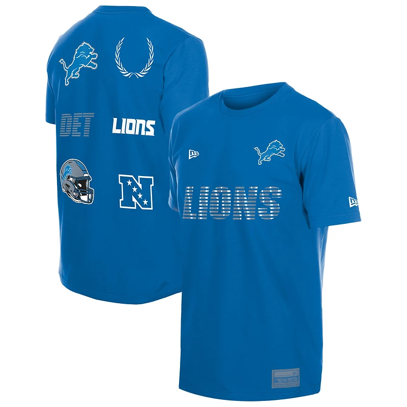 Men's New Era  Blue Detroit Lions Match T-Shirt