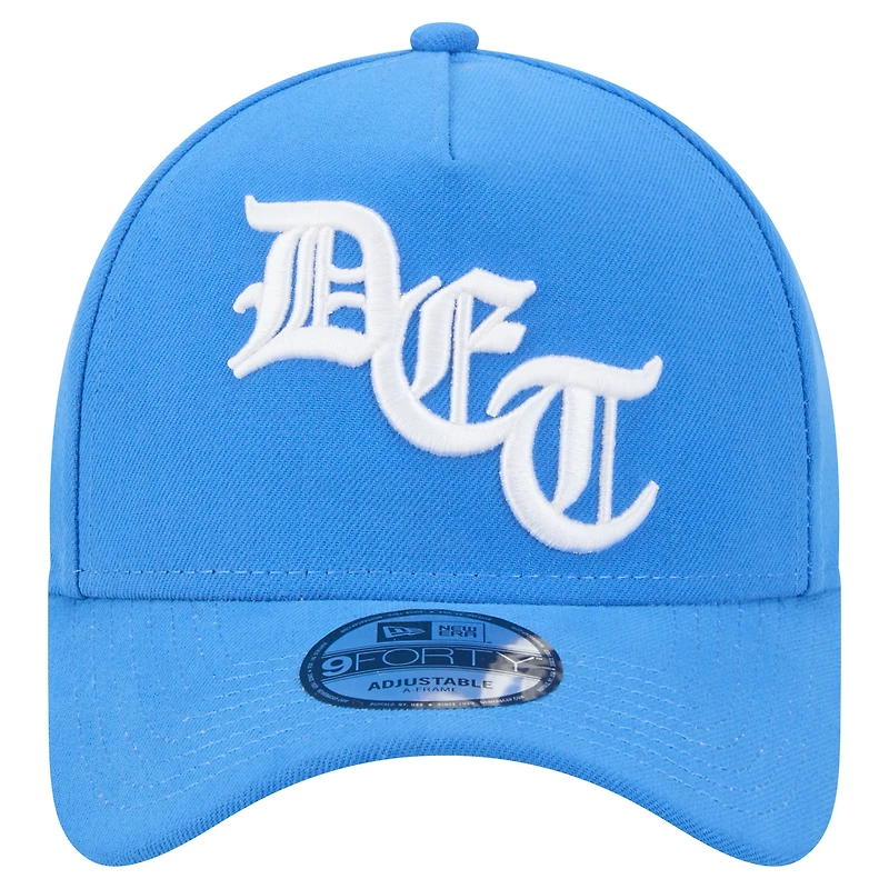Casquette ajustable New Era Mystic 9FORTY A-Frame bleue pour homme, Detroit Lions
