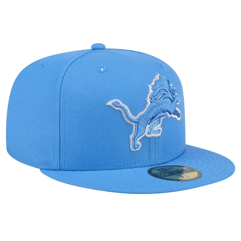 Men's New Era Blue Detroit Lions Omaha 59FIFTY Fitted Hat