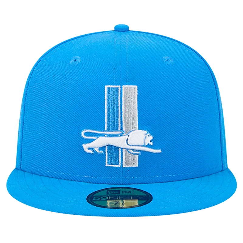 Casquette ajustée 59FIFTY bleu Detroit Lions Omaha Throwback pour homme de New Era