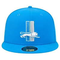 Casquette ajustée 59FIFTY bleu Detroit Lions Omaha Throwback pour homme de New Era