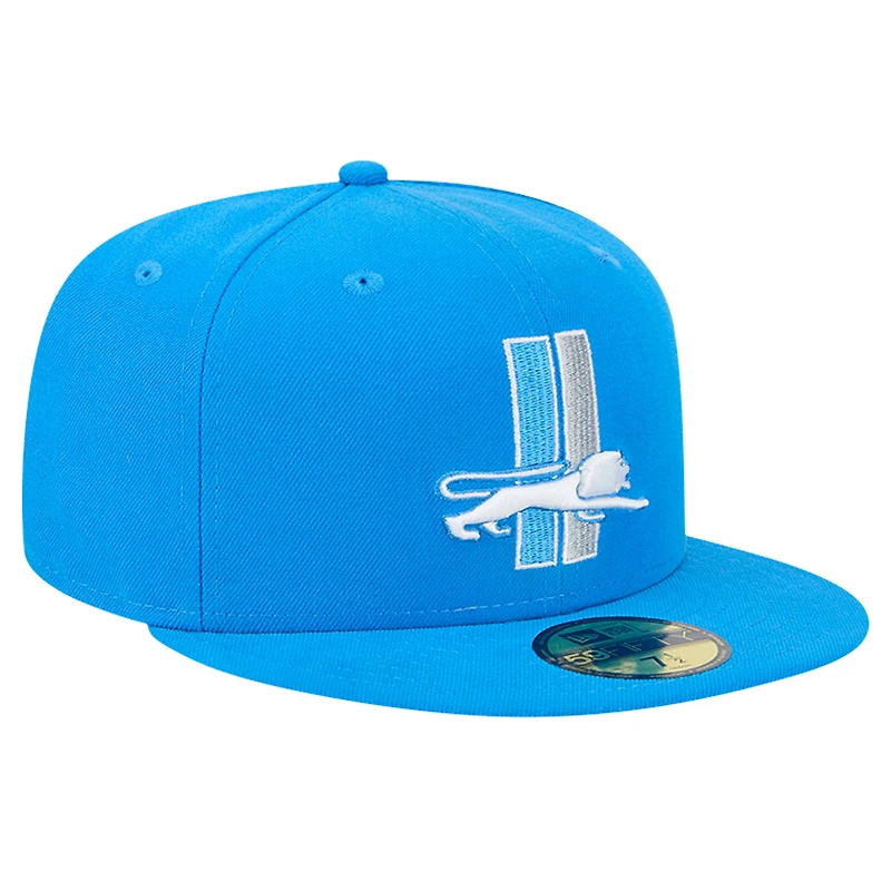 Casquette ajustée 59FIFTY bleu Detroit Lions Omaha Throwback pour homme de New Era