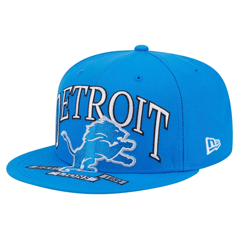 Men's New Era Blue Detroit Lions Oversized 59FIFTY Fitted Hat