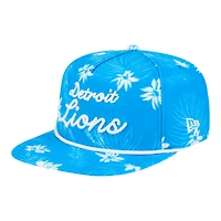 Men's New Era  Blue Detroit Lions Palm Print A-Frame 9FIFTY Snapback Hat