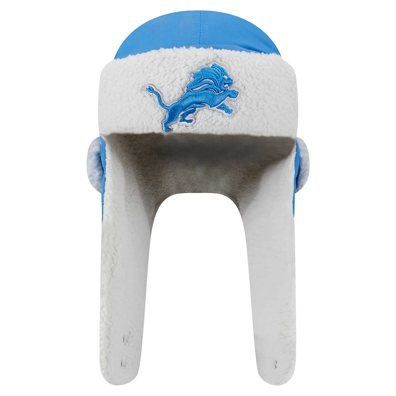 Men's New Era Blue Detroit Lions Sherpa Trapper Hat