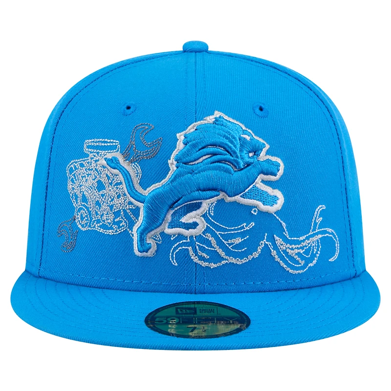 Casquette ajustée 59FIFTY bleue pour homme des Lions de Détroit New Era