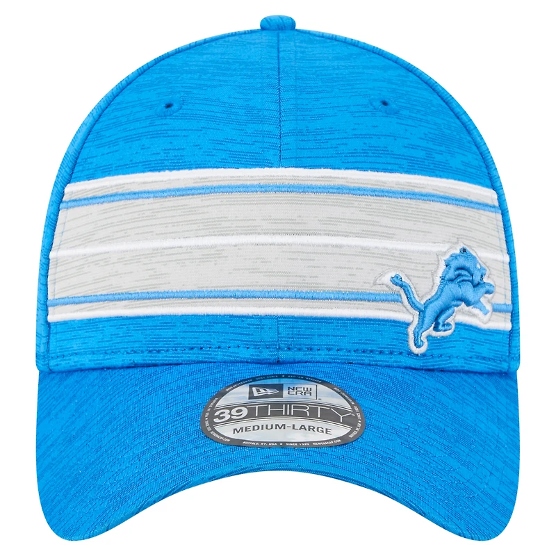 Men's New Era Blue Detroit Lions Stripes 39THIRTY Flex Hat