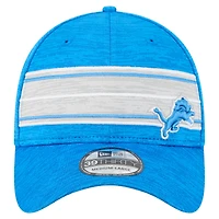 Men's New Era  Blue Detroit Lions Stripes 39THIRTY Flex Hat