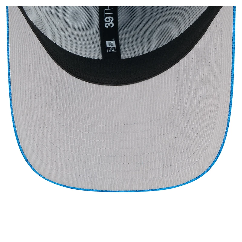Men's New Era  Blue Detroit Lions Stripes 39THIRTY Flex Hat