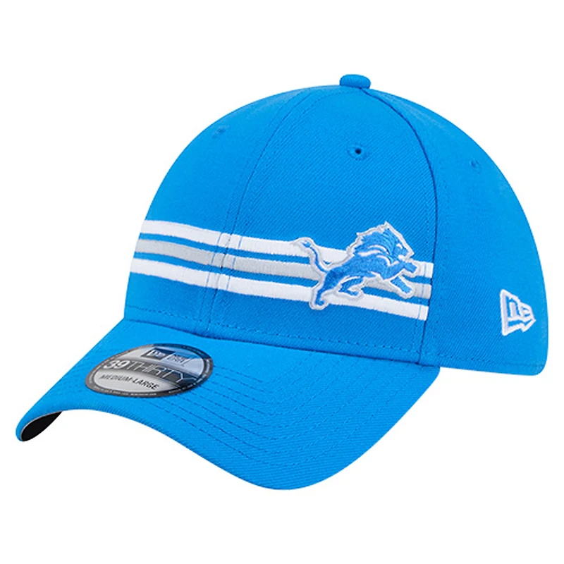 Casquette 39THIRTY Flex bleue à rayures Detroit Lions de New Era pour homme
