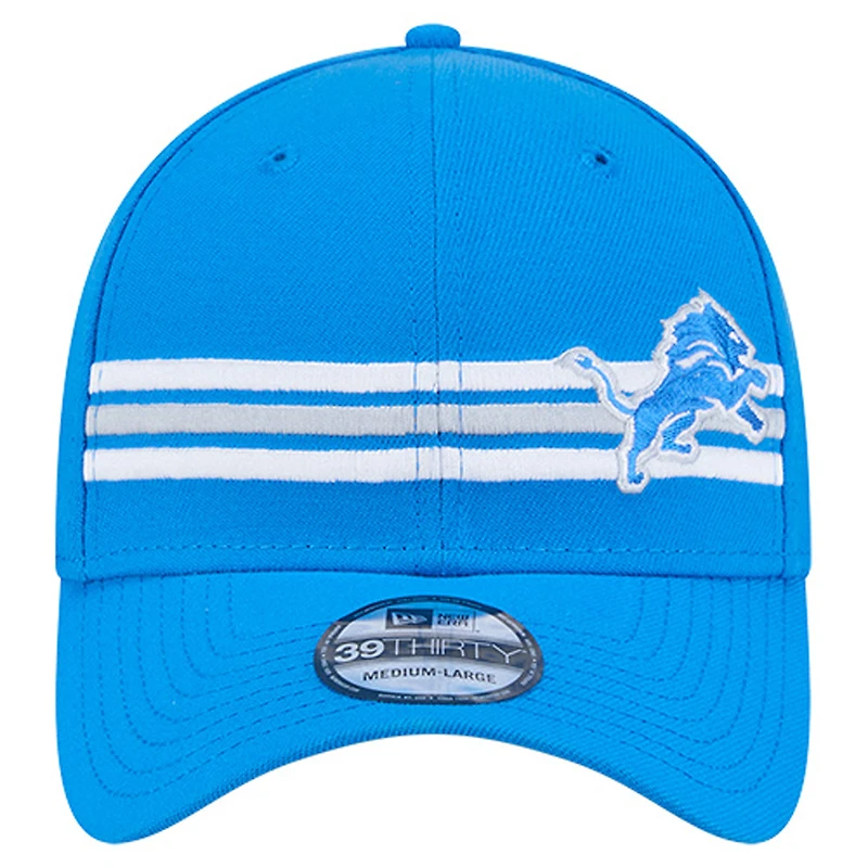 Casquette 39THIRTY Flex bleue à rayures Detroit Lions de New Era pour homme