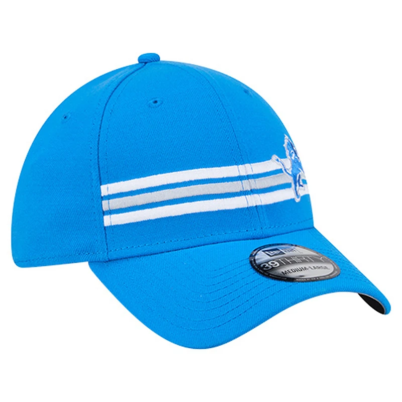 Casquette 39THIRTY Flex bleue à rayures Detroit Lions de New Era pour homme