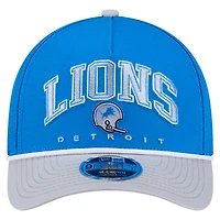 Men's New Era  Blue Detroit Lions Throwback Arch COOLERA 9FORTY A-Frame M-Crown Adjustable Hat