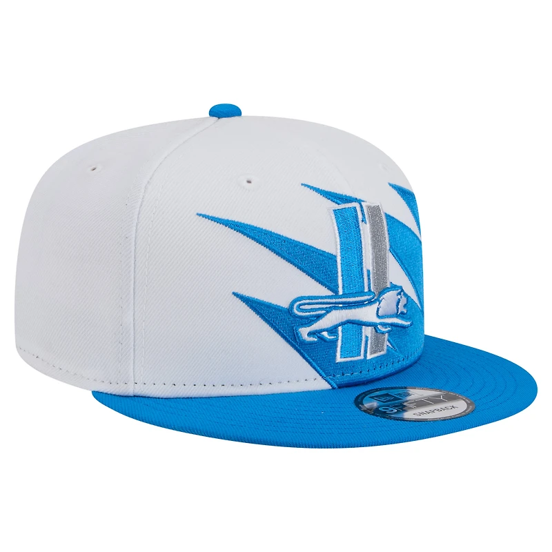Men's New Era Blue Detroit Lions Throwback Jagged 9FiFTY Snapback Hat