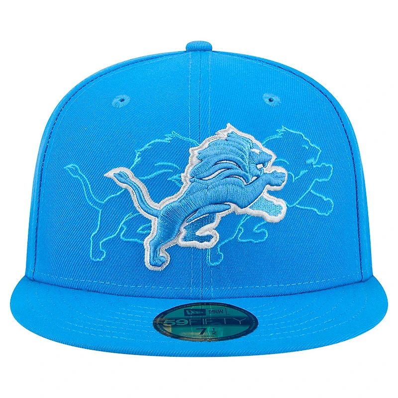 Casquette ajustée Tri-Hit 59FIFTY bleue des Lions de Detroit pour homme New Era