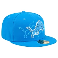 Casquette ajustée Tri-Hit 59FIFTY bleue des Lions de Detroit pour homme New Era